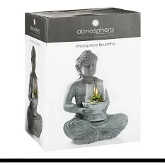 Buda con vela Ishaan de cemento