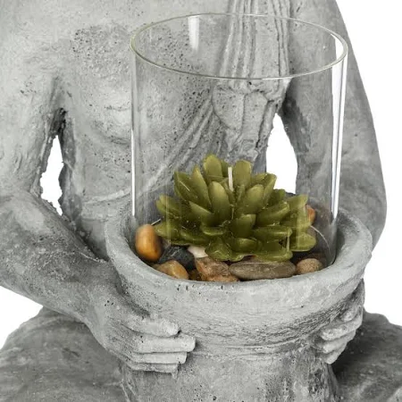 Buda con vela Ishaan de cemento